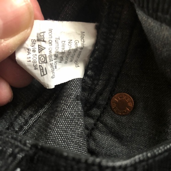 J Crew High Rise Skinny Cords Corduroy Pants Black Stretch Cotton Blend Sz 27 - Picture 8 of 9